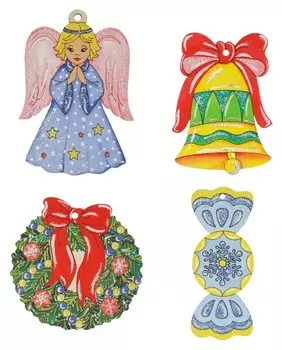 Набор для творчества роспись по дереву.игрушки на ёлку рожд сказка,фнн-012