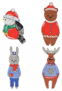 Набор для творчества роспись по дереву.игрушки на ёлку зимн друзья,фнн-015