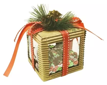 Набор для творчества - создай ёлочное украшение «Пайетки в кубе»