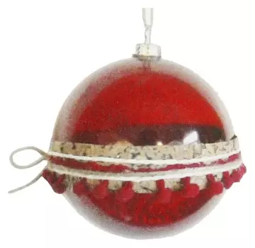 Набор для творчества - создай ёлочное украшение «Шар с бахромой», цвет красный