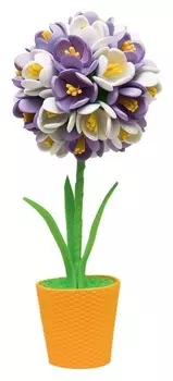 Набор для творчества топиарий малый "Крокусы", фиолетовый/белый