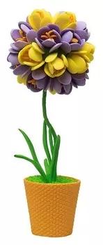 Набор для творчества топиарий малый "Крокусы", фиолетовый/жёлтый, 13 см