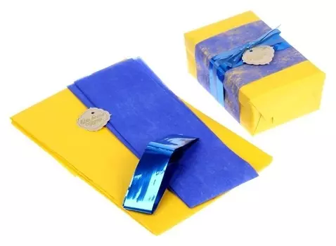 Набор для упаковки подарка "Контраст" (бумага упаковочная+декор)