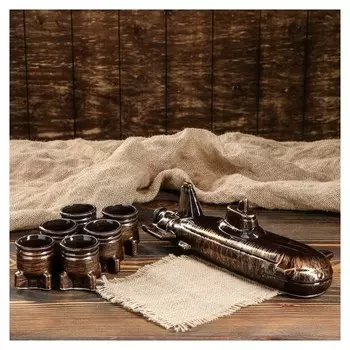 Набор для вина "Подводная лодка", 7 предметов в наборе, 0,8 л/0,1 мл