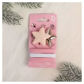 Набор для волос (3 резинки, заколка) «С новым годом!», 5.8 х 11.4 см