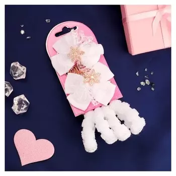 Набор для волос "Бантик страз" цветок