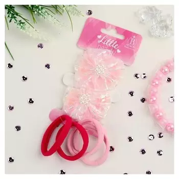 Набор для волос "Малышка" (2 зажима, 4 резинки) бусинки