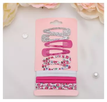 Набор для волос "Прима" (6 резинок, 6 невидимок), клубничка