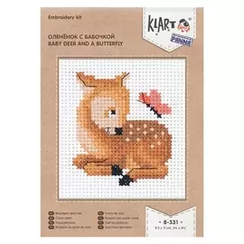 Набор для вышивания Klart оленёнок с бабочкой, 8-331