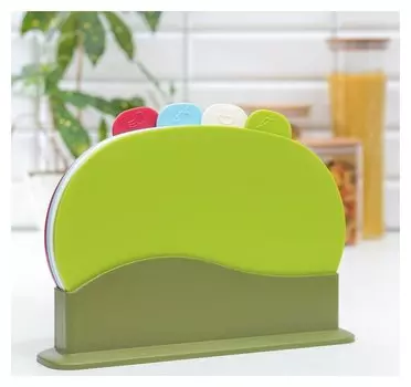 Набор досок разделочных на подставке 32х23х7 см "Овал", 4 шт