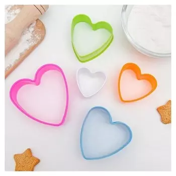 Набор форм для печенья «Сердце», 5 шт
