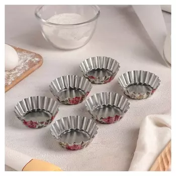 Набор форм для выпечки «Бутон. розарий», 8×3 см, 6 шт