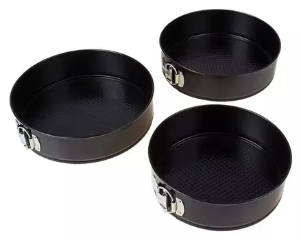 Набор форм для выпечки разъемных "Элин. круг", 3 шт: 24/26/28х7 см, антипригарное покрытие