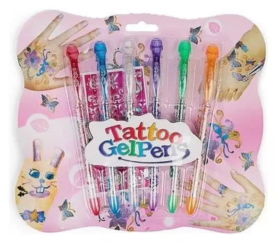 Набор гелевых ручек, 6 цветов, «Тату»