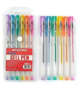 Набор гелевых ручек с блёстками 6 цветов