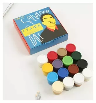 Набор художественной гуаши 16 цветов, 17 мл Artlavka