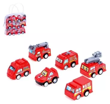 Набор инерционных машин «Пожарные» в сумке, 6 штук