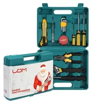 Набор инструментов в кейсе LOM "С новым годом", подарочная упаковка, 15 предметов