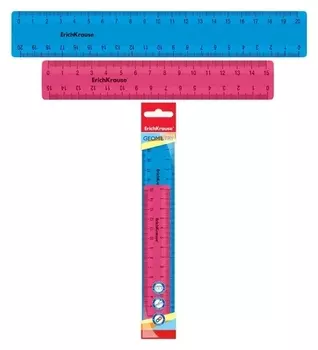 Набор из 2 линеек (15см, 20см) Erichkrause Bubble Gum, пластик, из 2 цветов, ароматизированный пластик