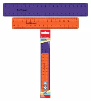 Набор из 2 линеек (15см, 20см) Erichkrause Caribbean Sunset, пластик, из 2 цветов