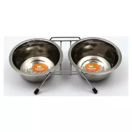 Набор из 2 рельефных мисок на подставке, 2 х 450 мл