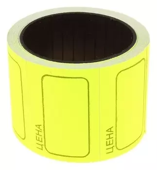 Набор из 6 роликов, в 1 ролике 120 штук, ценники самоклеящиеся, 25 х 35 мм, жёлтые