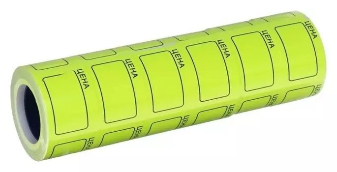 Набор из 6 роликов, в 1 ролике 200 штук, ценники самоклеящиеся, 35 х 50 мм, жёлтые