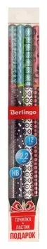 Набор карандашей ч/г 12штberlingo "Arcade XS" HB, с ласт, черн дер, кругл, точилка 299422