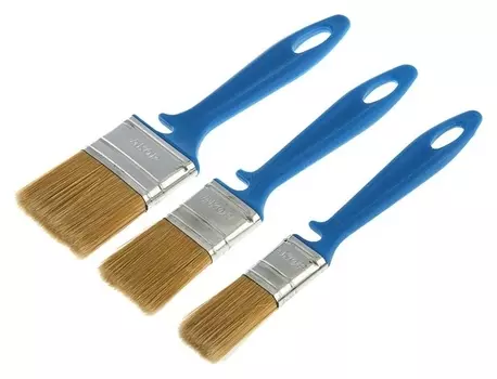 Набор кистей "Акор", ручка пластик, натуральная щетина, для лака, 3 шт