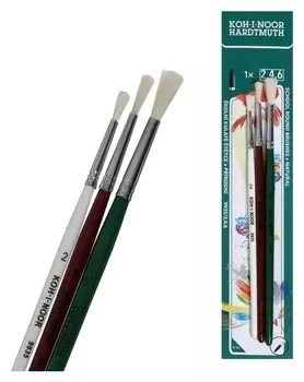 Набор кистей коза 3шт Koh-i-noor №2,4,6, круглые, блистер