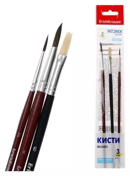 Набор кистей, синтетика, 4 штуки, Artberry для акварели и гуаши, еврослот