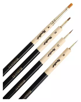 Набор кистей синтетика 4шт Roubloff "Миниатюра 2" колонок скош.ручка набор НД № 8