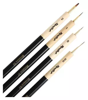 Набор кистей синтетика 4шт Roubloff "Миниатюра" колонок скош.ручка набор НД № 7