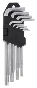 Набор ключей Lom, Torx Tamper, удлиненных, Tt10 - Tt50, 9 шт.
