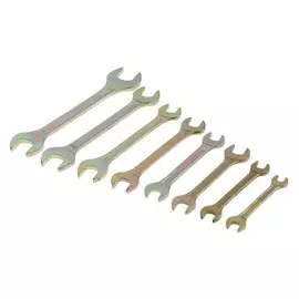 Набор ключей рожковых в холдере Tundra, желтый цинк, 8 - 22 мм, 8 шт.