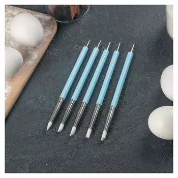 Набор кондитерских кисточек для декорирования «Бирюза», 5 шт