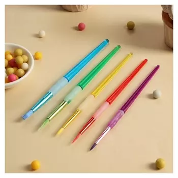 Набор кондитерских кисточек для декорирования доляна «Радуга», 5 шт, 19×6 см