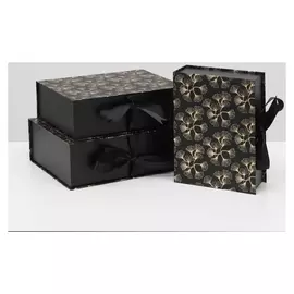 Набор коробок 3 в 1, "Черная шкатулка", 30.3 X 21.5 X 10.2 - 24.3 X 17.5 X 8.2 см