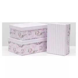 Набор коробок 3 в 1, розовые, 28 X 20 X 11.5 - 24 X 16 X 9 см