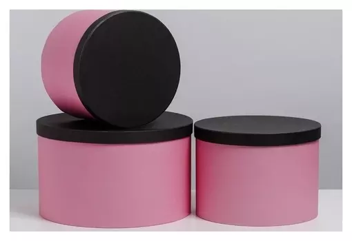 Набор коробок 3 в 1 «Розовый с черным», 18 × 18 × 13‒25 × 25 × 15 см