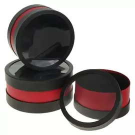 Набор коробок 3 в 1 с окном, чёрный, 25 х 25 х 12 - 20 х 20 х 10 см