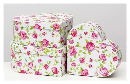 Набор коробок 3 в 1 "Сердца", 28.5 X 26 X 11 - 3.5 X 21 X 8.5 см