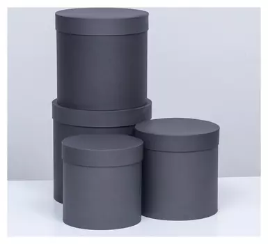 Набор коробок 4в1 "Черный", 19 х 19, 21 х 21, 23 х 23, 25 х 25 см