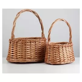 Набор корзин плетеных (Ива), 28х21х15/35, 20х13х13/29 см, 2 шт, коричневый