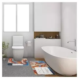 Набор ковриков для ванной этель "Ботичелли" 2 шт, 80х50 см, 50х40 см, велюр