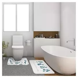 Набор ковриков для ванной этель "Эвкалипт" 2 шт, 80х50 см, 50х40 см, велюр