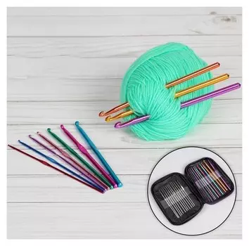 Набор крючков для вязания, D = 0,6-6,5 мм, 13/18 см, 22 шт