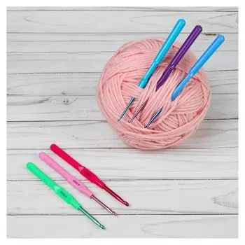 Набор крючков для вязания, D = 2,5-5 мм, 14 см, 6 шт