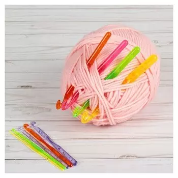 Набор крючков для вязания, D = 3-12 мм, 14 см, 9 шт