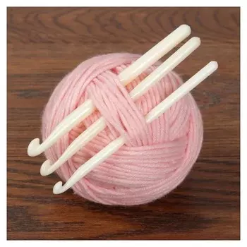 Набор крючков для вязания, D = 7/8/9 мм, 14 см, 3 шт, цвет белый